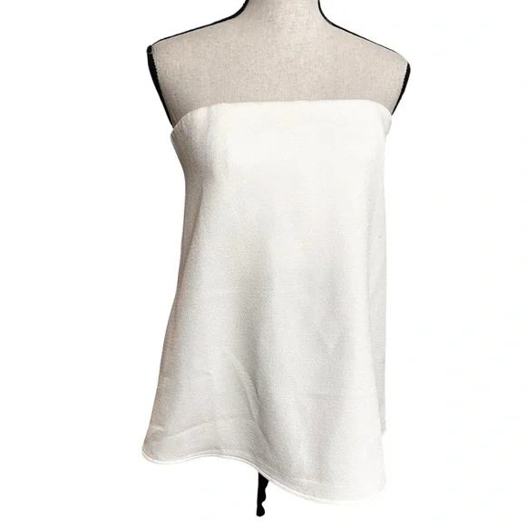 Tuckernuck Strapless Ivory Crepe Marin Top Size S - Picture 2 of 9